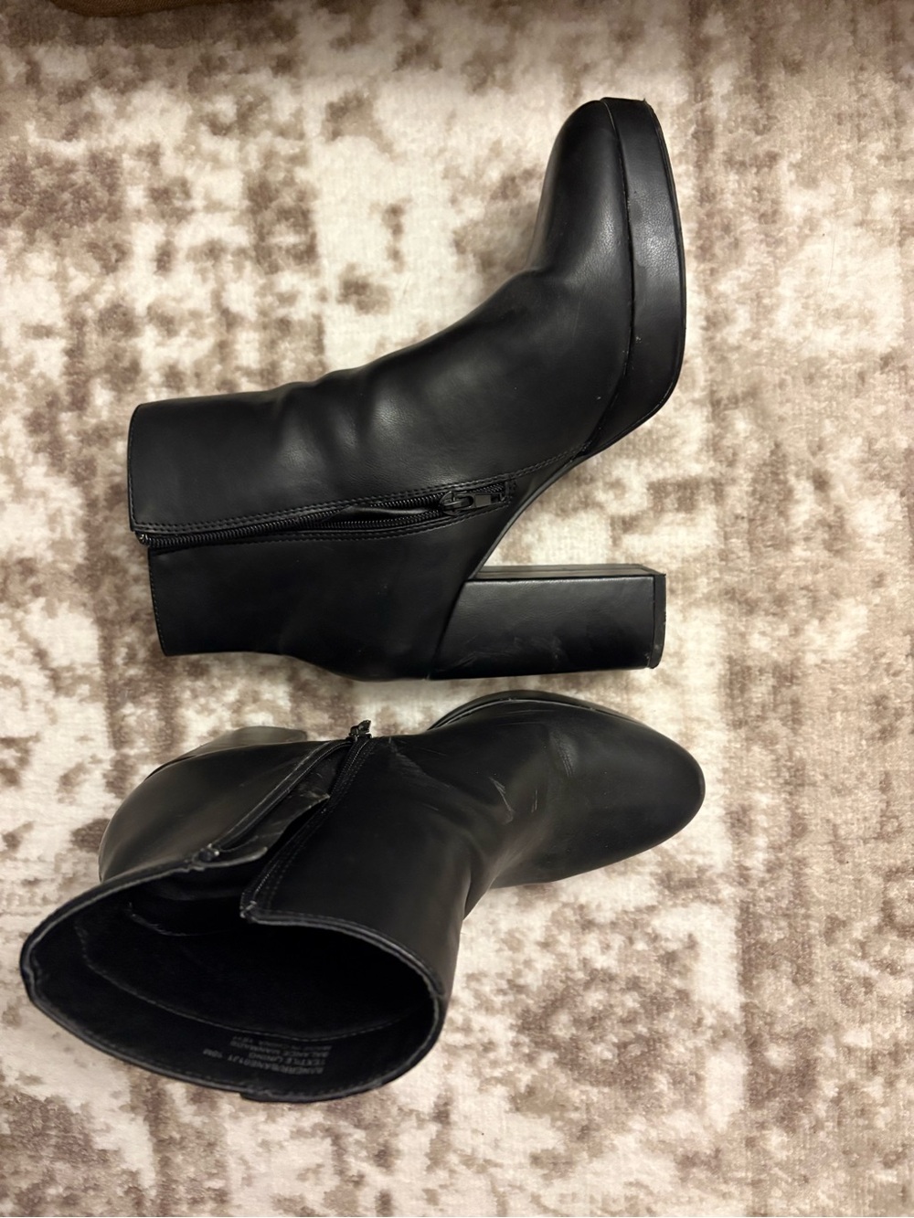 Madden Girl Black Platform Block Heel Ankle Boots